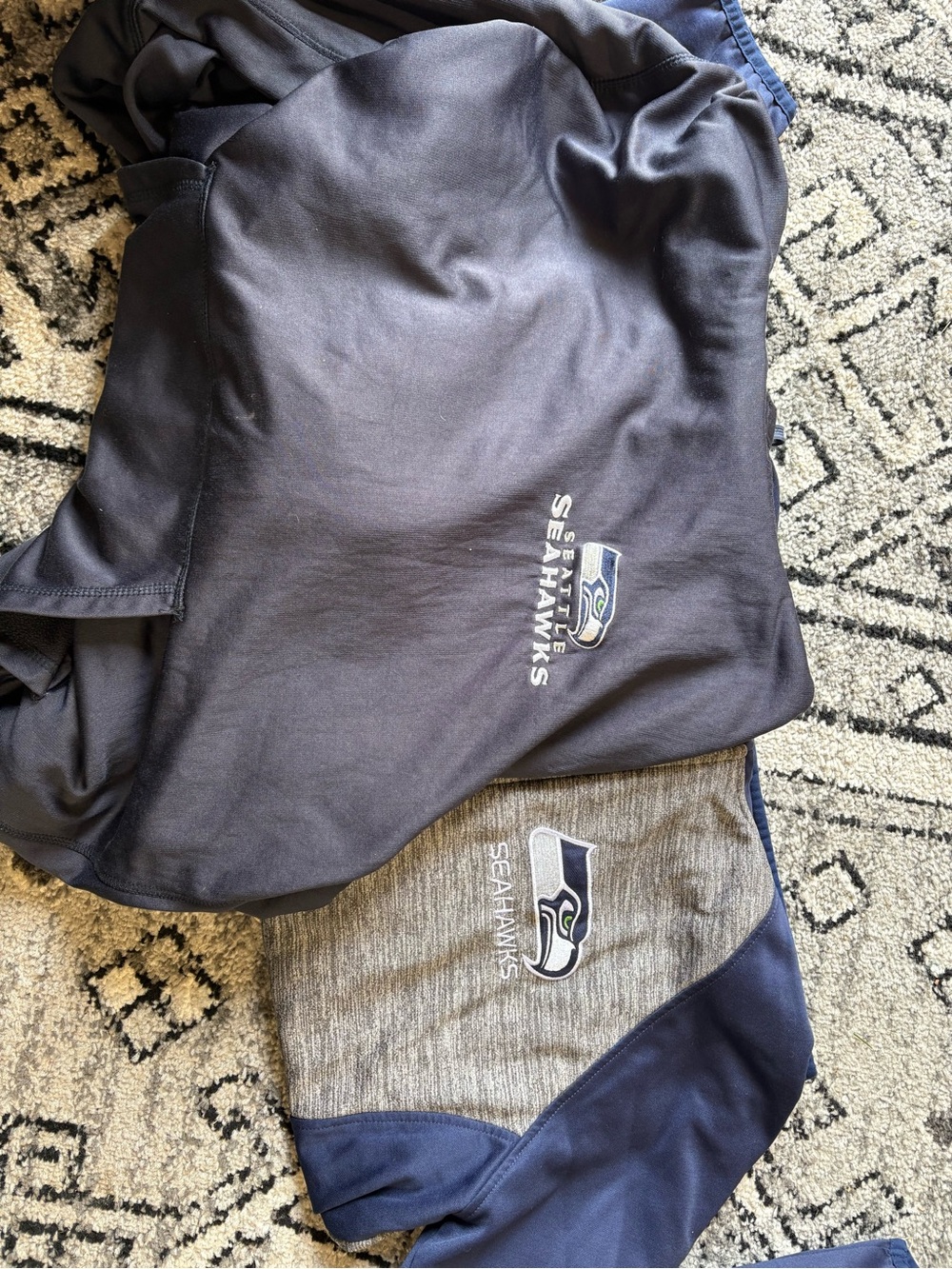 NFL Seattle Seahawks Hooded Jacket - Navy & Heather Gray